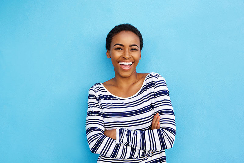 woman smiling